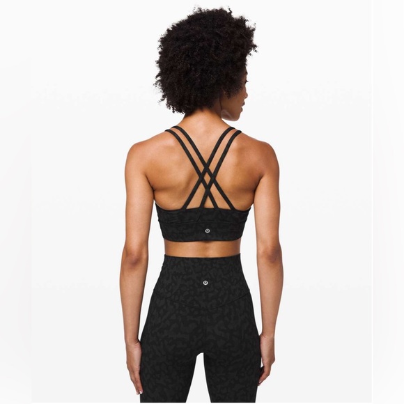 Lululemon Energy Bra *Long Line* Formation Camo Deep Coal Multi Size 4 - Picture 3 of 7